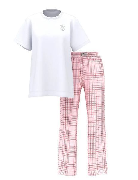 Піжама фланелева VS Flannel Short-Sleeve Long Tee-Jama Set Розмір M,L VS Flannel Short фото