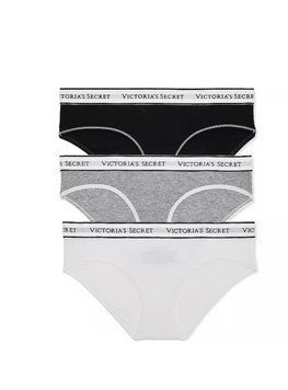 Трусики Victoria's Secret Logo Cotton Hiphugger Panty Grey розмір L Трусики Victoria's Secret Logo Cotton Hiphugger Panty Grey розмір L фото