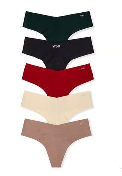 Набір трусів Victoria's Secret 5-Pack No-Show Thong Panties VSX розмір S No-Show Thong Panties VSX  фото