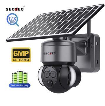 Вулична IP-камера 6MP Sectec ST-S568M-4G-6M-12X ZOOM 4G на сонячній батареї ML-cam04 фото